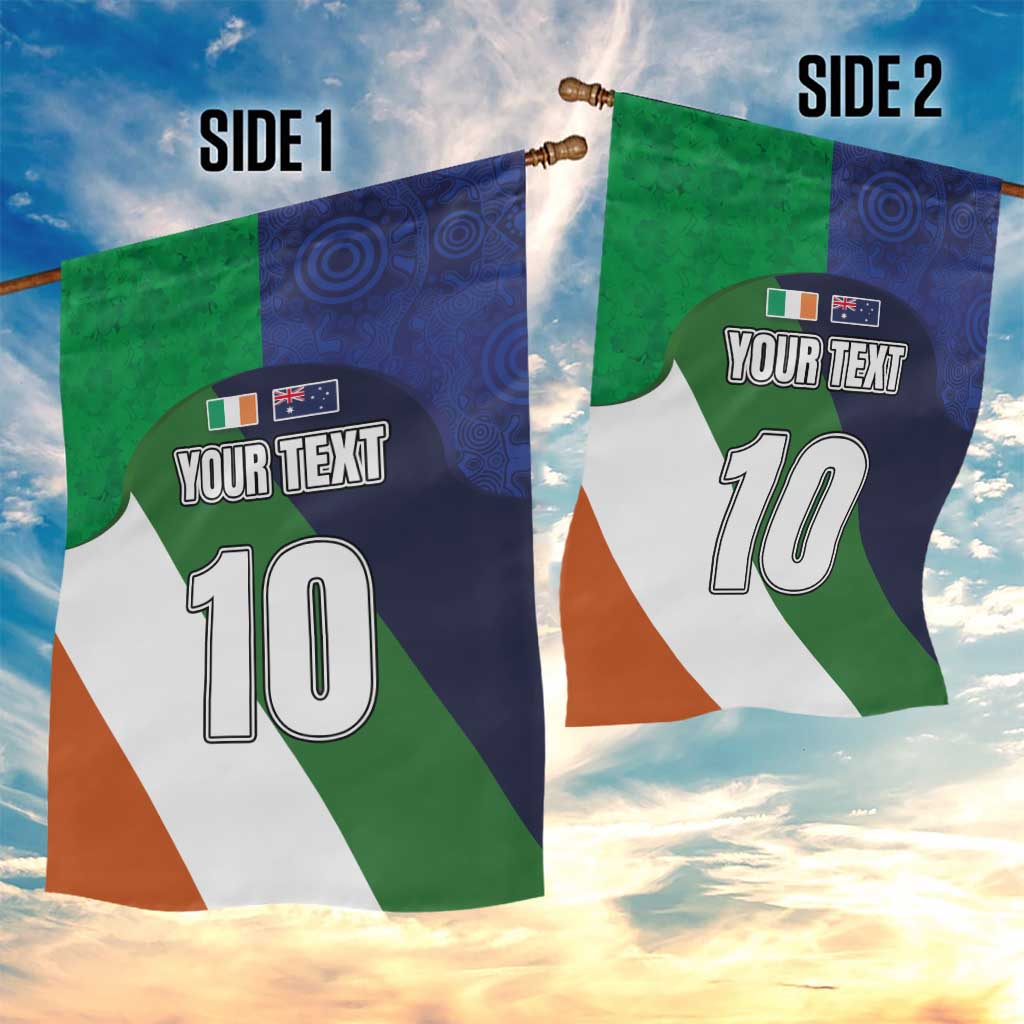 Custom Ireland and Australia Garden Flag Shamrocks and Aboriginal Art