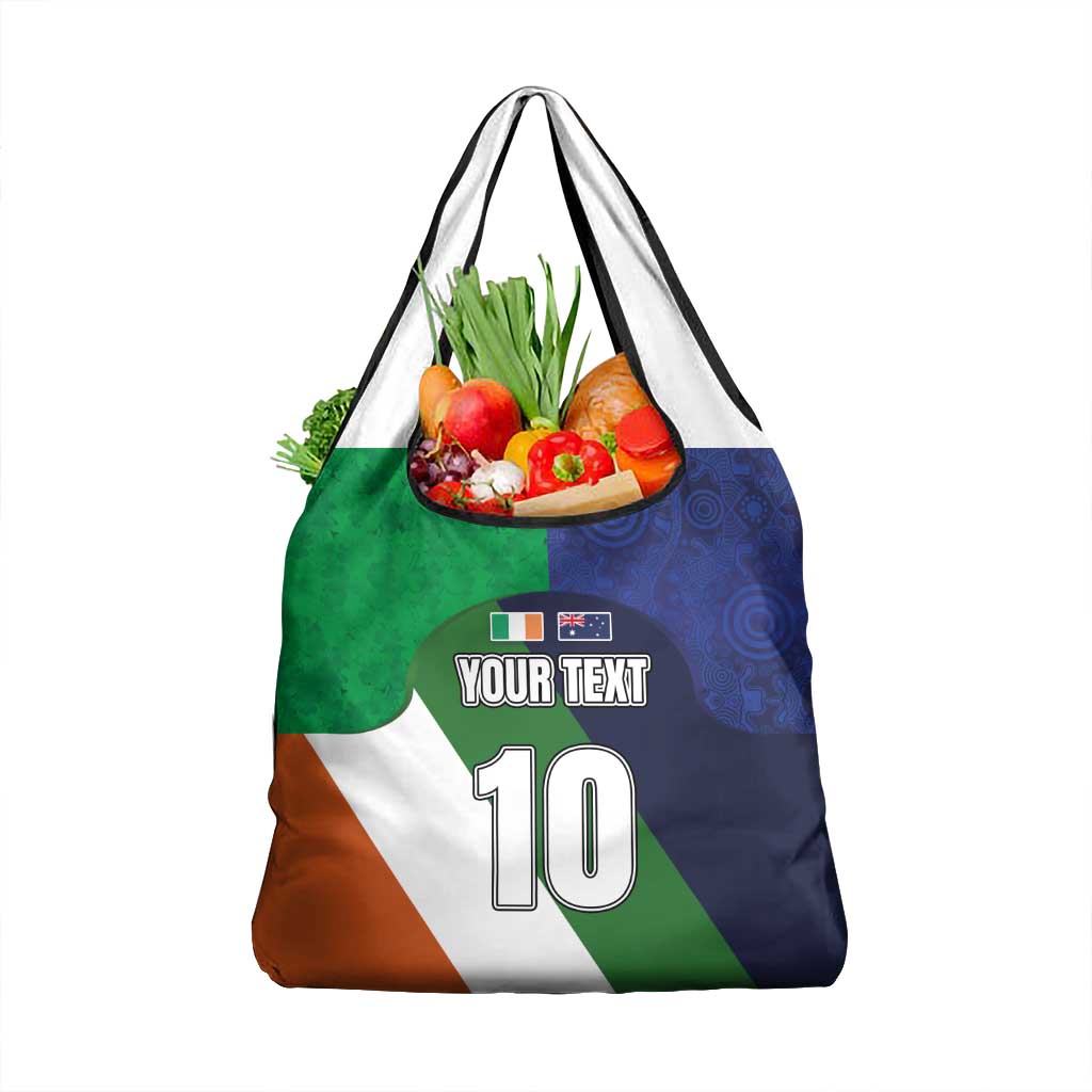 Custom Ireland and Australia Grocery Bag Shamrocks and Aboriginal Art