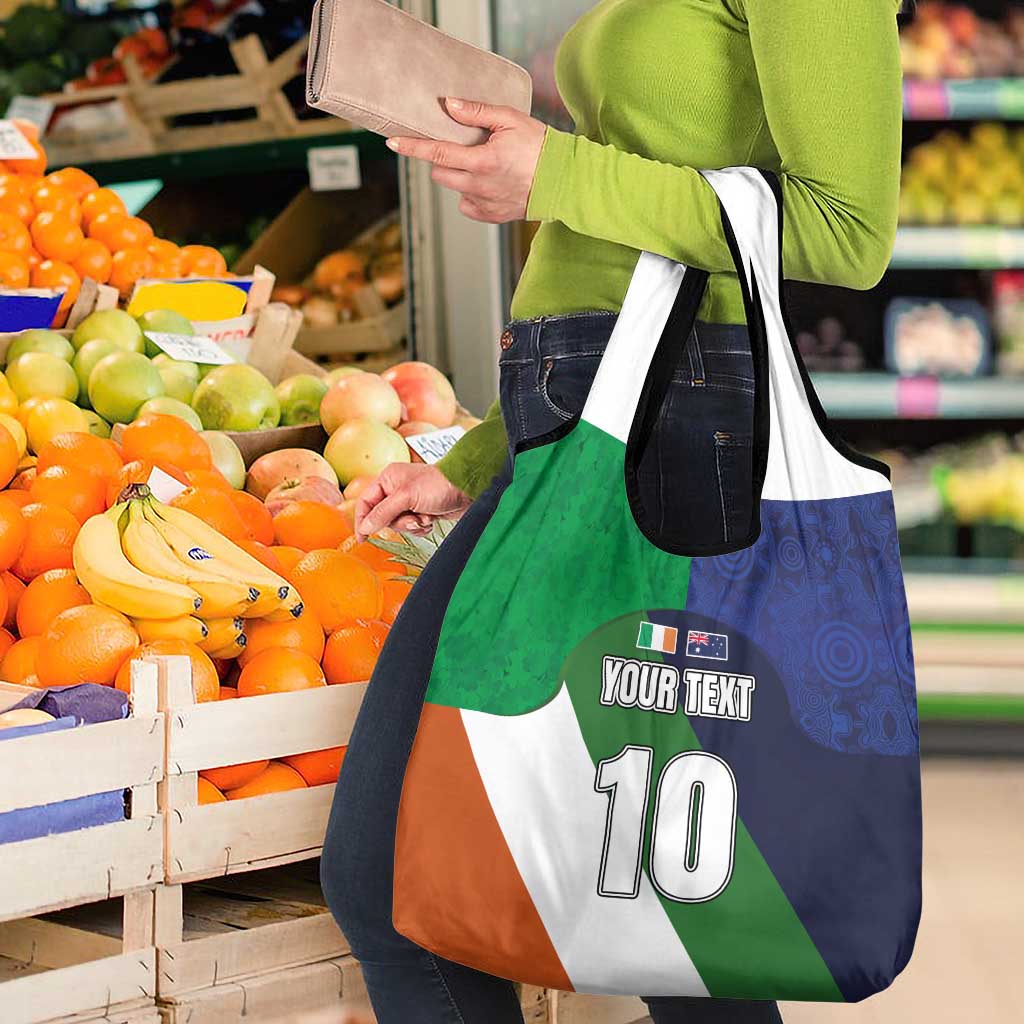 Custom Ireland and Australia Grocery Bag Shamrocks and Aboriginal Art