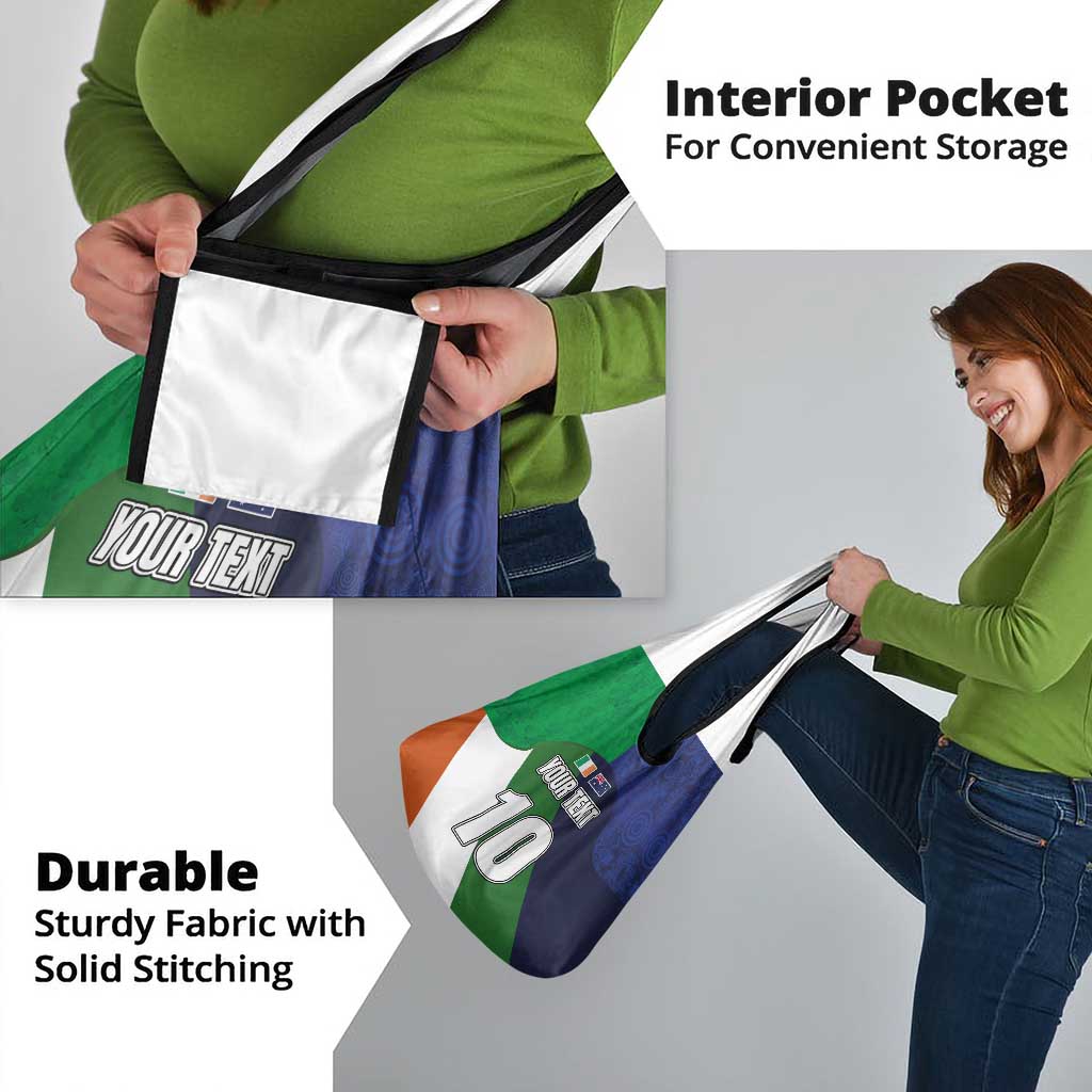 Custom Ireland and Australia Grocery Bag Shamrocks and Aboriginal Art