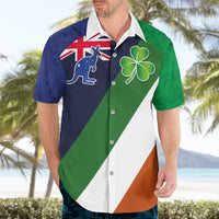 Custom Ireland and Australia Hawaiian Shirt Shamrocks and Aboriginal Art