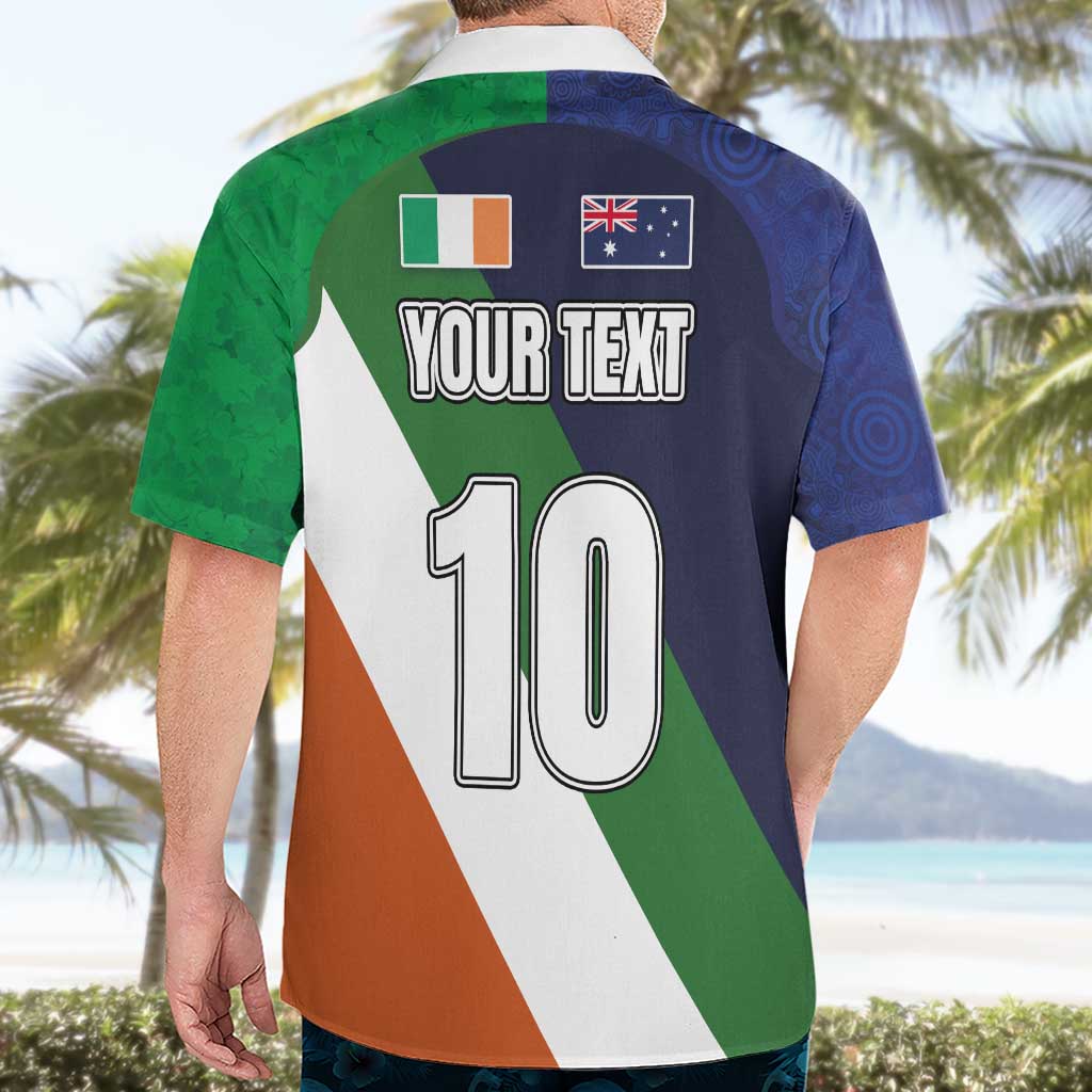 Custom Ireland and Australia Hawaiian Shirt Shamrocks and Aboriginal Art