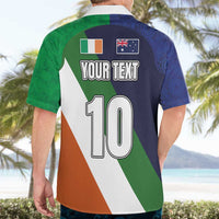 Custom Ireland and Australia Hawaiian Shirt Shamrocks and Aboriginal Art