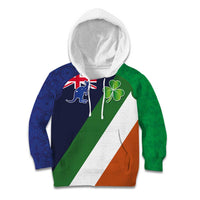 Custom Ireland and Australia Kid Hoodie Shamrocks and Aboriginal Art