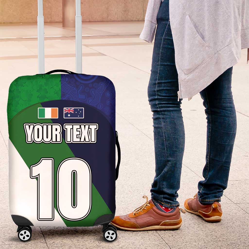 Custom Ireland and Australia Luggage Cover Shamrocks and Aboriginal Art