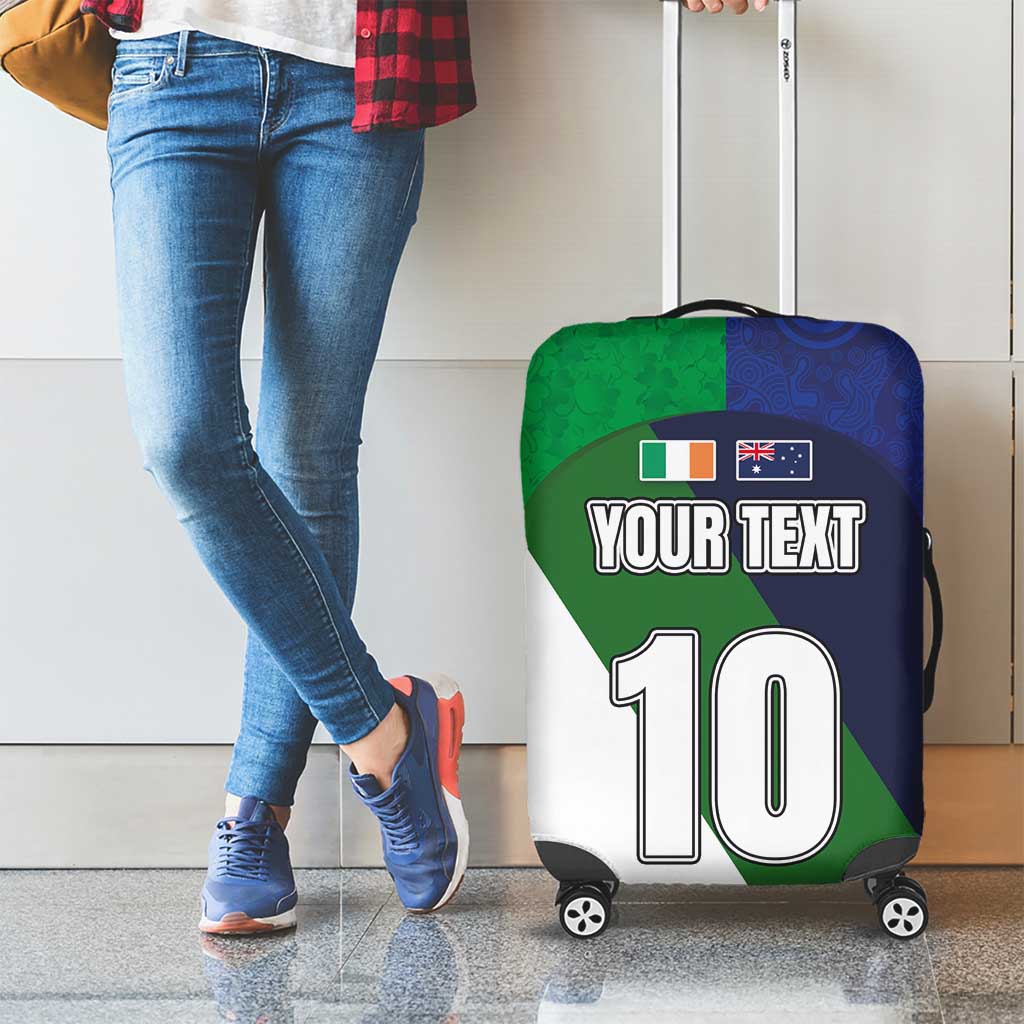 Custom Ireland and Australia Luggage Cover Shamrocks and Aboriginal Art