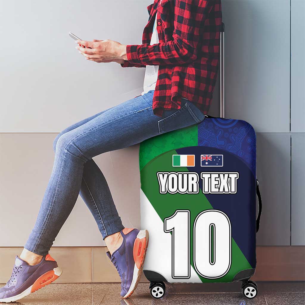 Custom Ireland and Australia Luggage Cover Shamrocks and Aboriginal Art