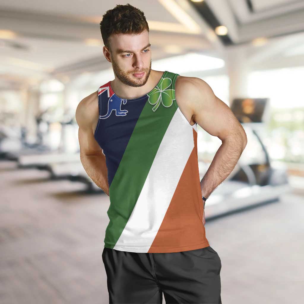 Custom Ireland and Australia Men Tank Top Shamrocks and Aboriginal Art