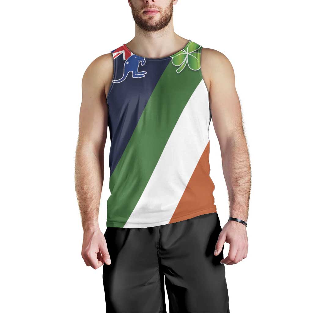 Custom Ireland and Australia Men Tank Top Shamrocks and Aboriginal Art