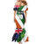 Custom Ireland and Australia Mermaid Dress Shamrocks and Aboriginal Art