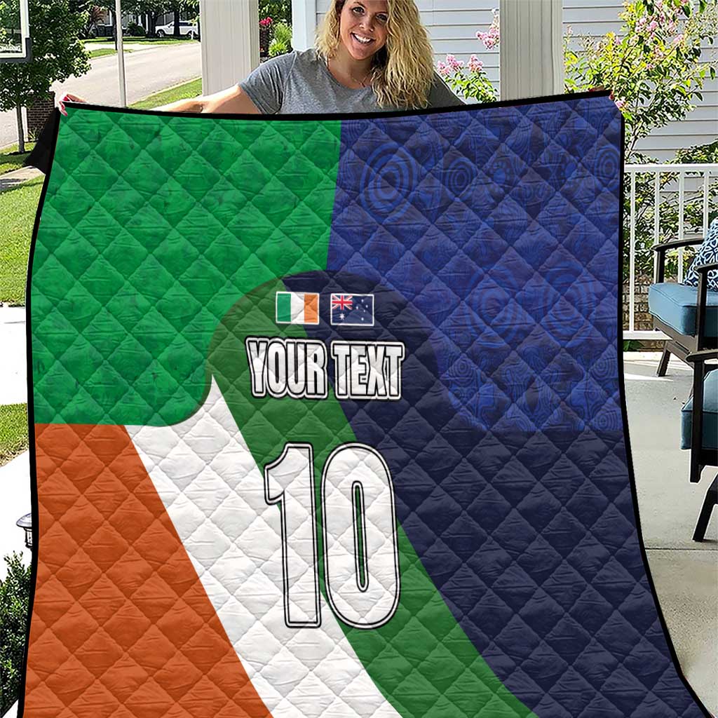 Custom Ireland and Australia Quilt Shamrocks and Aboriginal Art