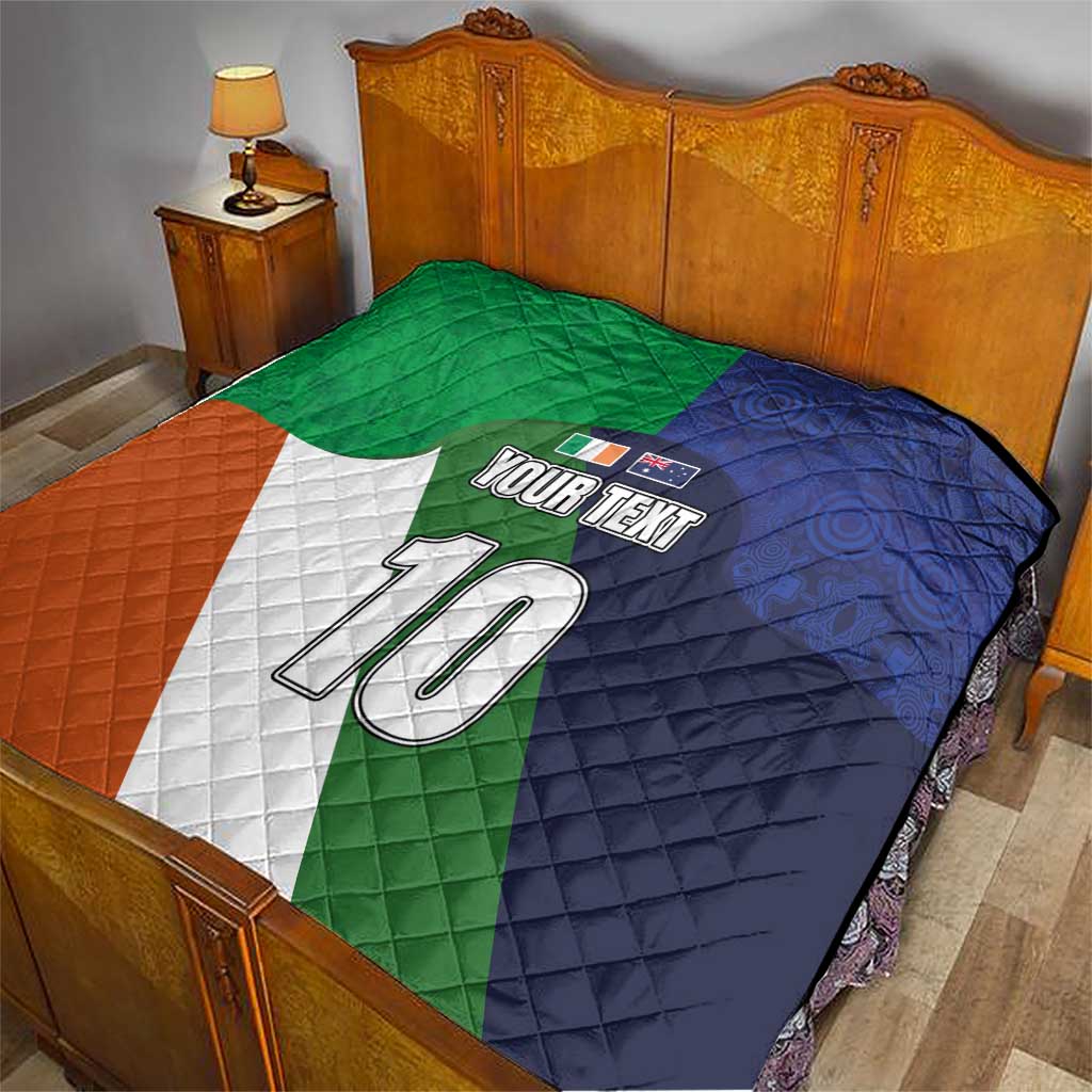 Custom Ireland and Australia Quilt Shamrocks and Aboriginal Art