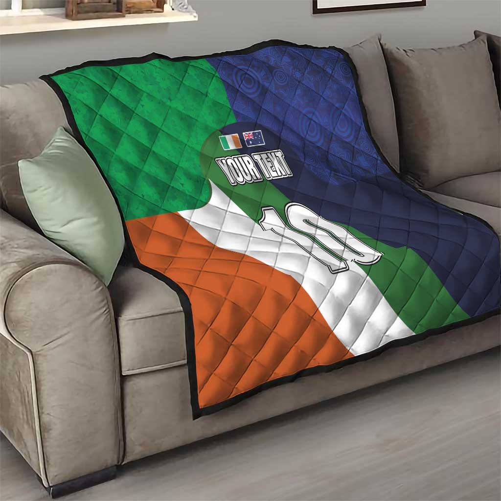 Custom Ireland and Australia Quilt Shamrocks and Aboriginal Art