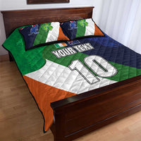 Custom Ireland and Australia Quilt Bed Set Shamrocks and Aboriginal Art