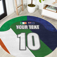 Custom Ireland and Australia Round Carpet Shamrocks and Aboriginal Art