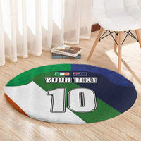Custom Ireland and Australia Round Carpet Shamrocks and Aboriginal Art
