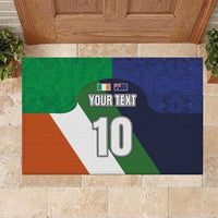 Custom Ireland and Australia Rubber Doormat Shamrocks and Aboriginal Art