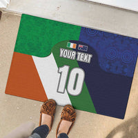 Custom Ireland and Australia Rubber Doormat Shamrocks and Aboriginal Art