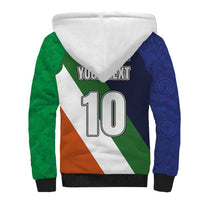 Custom Ireland and Australia Sherpa Hoodie Shamrocks and Aboriginal Art