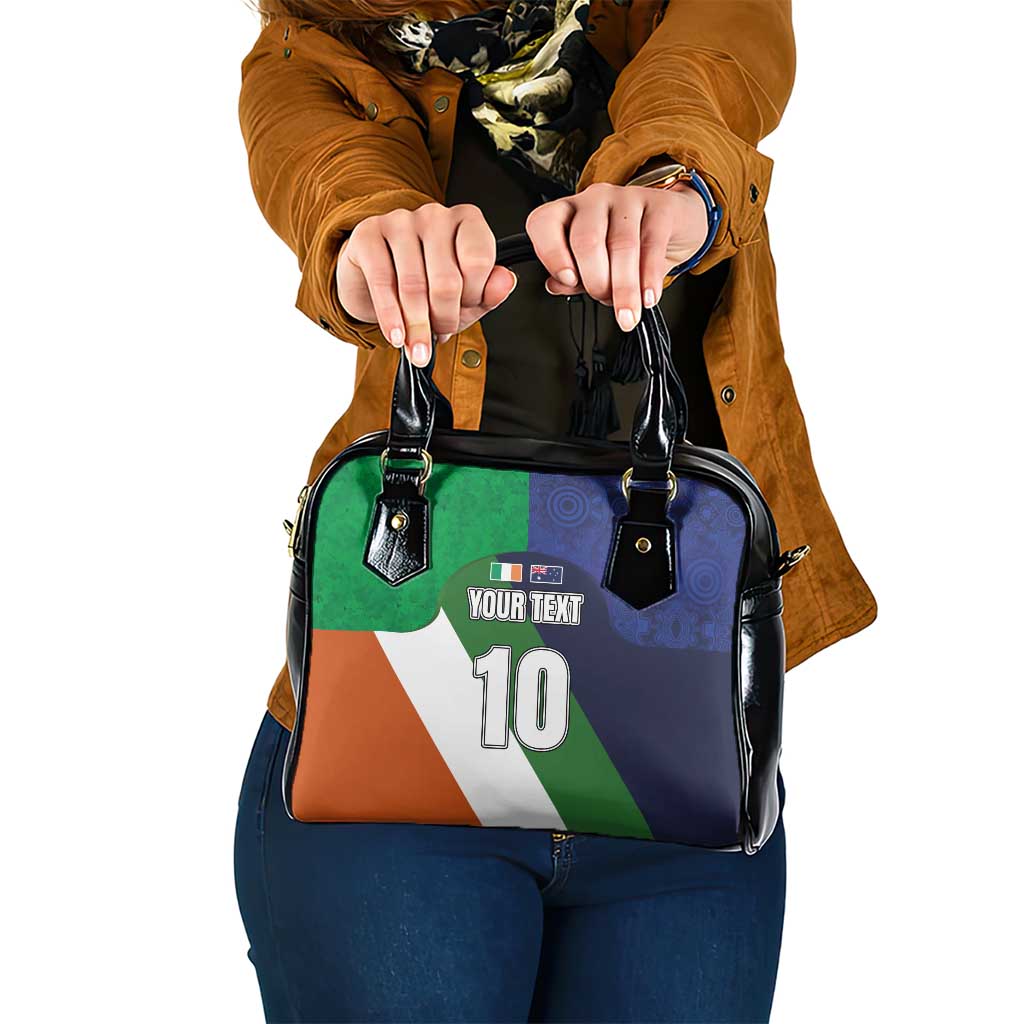 Custom Ireland and Australia Shoulder Handbag Shamrocks and Aboriginal Art