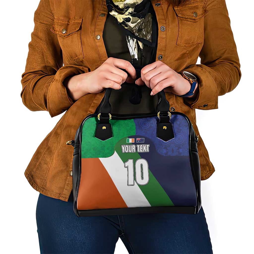 Custom Ireland and Australia Shoulder Handbag Shamrocks and Aboriginal Art