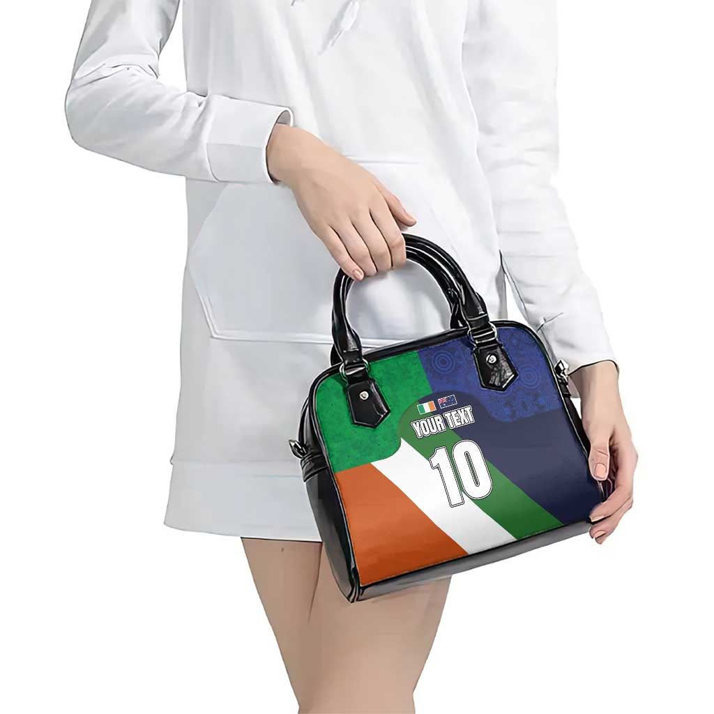 Custom Ireland and Australia Shoulder Handbag Shamrocks and Aboriginal Art