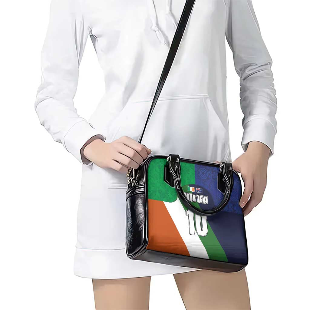 Custom Ireland and Australia Shoulder Handbag Shamrocks and Aboriginal Art