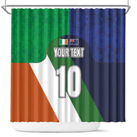 Custom Ireland and Australia Shower Curtain Shamrocks and Aboriginal Art