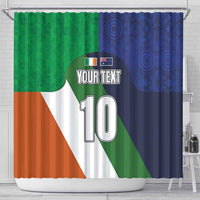 Custom Ireland and Australia Shower Curtain Shamrocks and Aboriginal Art