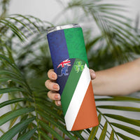 Custom Ireland and Australia Skinny Tumbler Shamrocks and Aboriginal Art