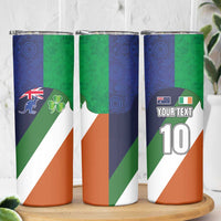 Custom Ireland and Australia Skinny Tumbler Shamrocks and Aboriginal Art