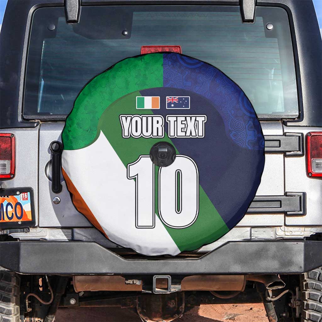 Custom Ireland and Australia Spare Tire Cover Shamrocks and Aboriginal Art
