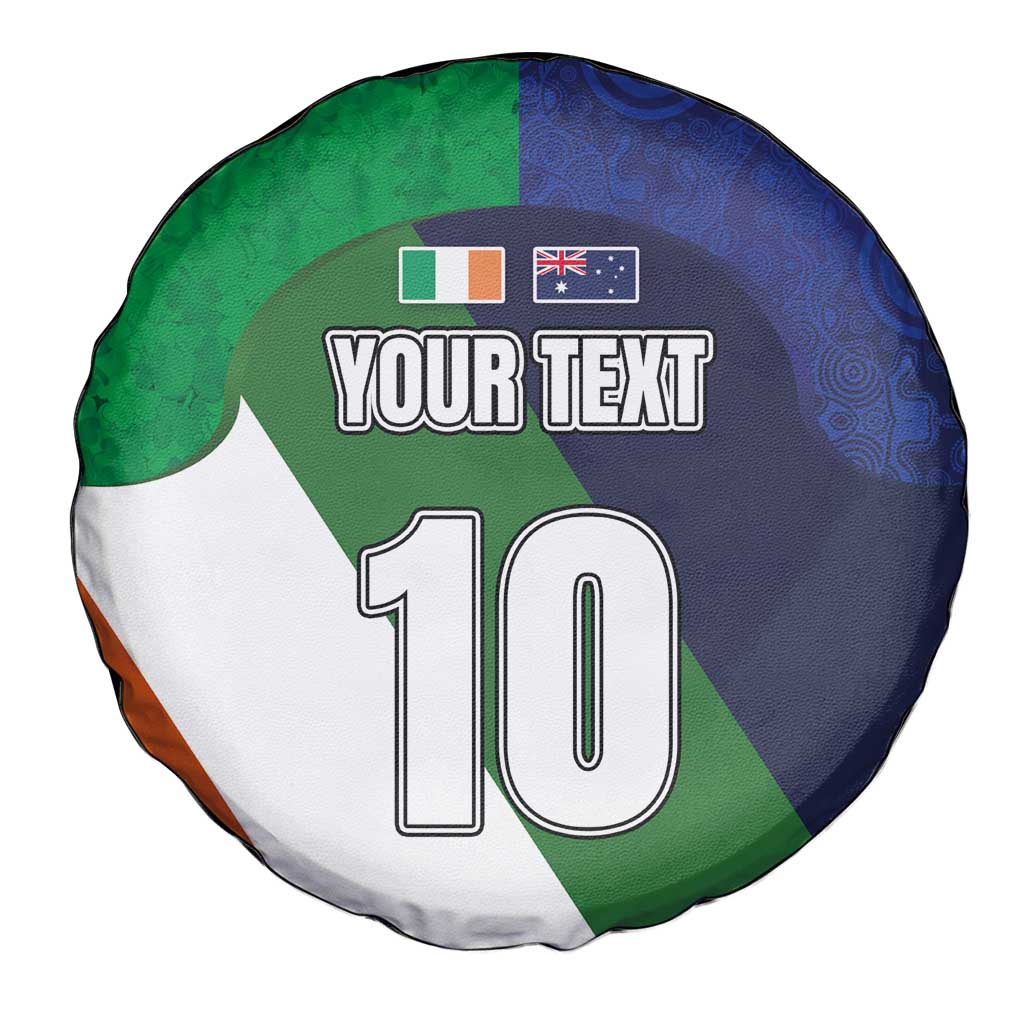 Custom Ireland and Australia Spare Tire Cover Shamrocks and Aboriginal Art