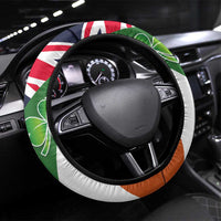 Ireland and Australia Steering Wheel Cover Shamrocks and Aboriginal Art