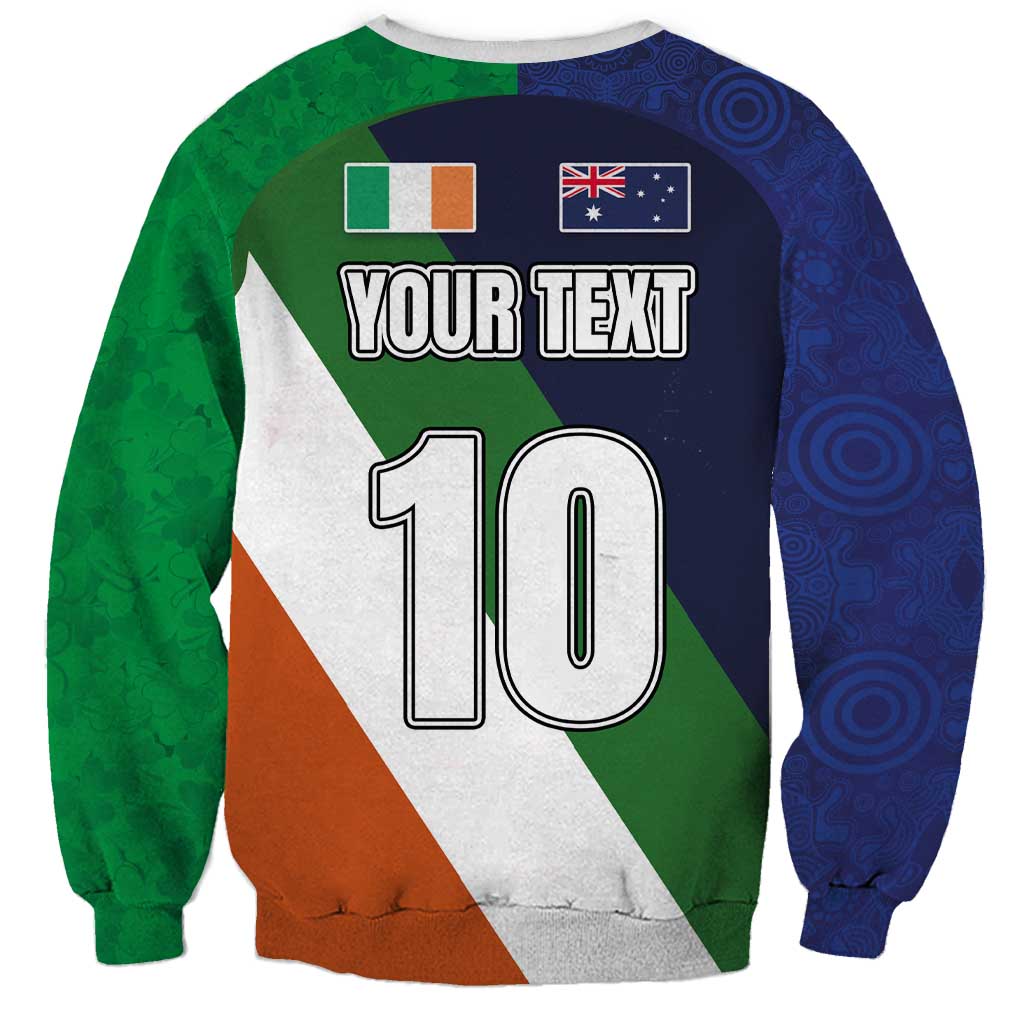 Custom Ireland and Australia Sweatshirt Shamrocks and Aboriginal Art