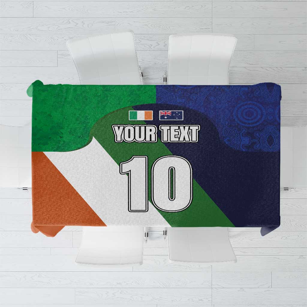 Custom Ireland and Australia Tablecloth Shamrocks and Aboriginal Art