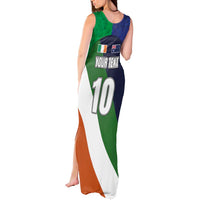 Custom Ireland and Australia Tank Maxi Dress Shamrocks and Aboriginal Art