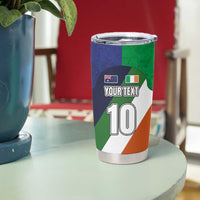 Custom Ireland and Australia Tumbler Cup Shamrocks and Aboriginal Art