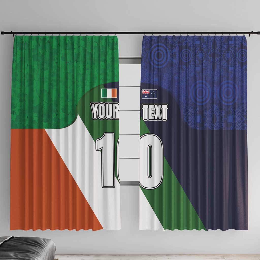 Custom Ireland and Australia Window Curtain Shamrocks and Aboriginal Art