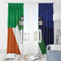 Custom Ireland and Australia Window Curtain Shamrocks and Aboriginal Art