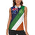 Custom Ireland and Australia Women Sleeveless Polo Shirt Shamrocks and Aboriginal Art