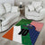 Custom Ireland and United States Area Rug Shamrocks and American Flag Style