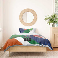 Custom Ireland and United States Bedding Set Shamrocks and American Flag Style