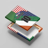 Custom Ireland and United States Canvas Wall Art Shamrocks and American Flag Style