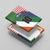 Custom Ireland and United States Canvas Wall Art Shamrocks and American Flag Style