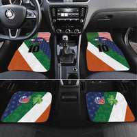 Custom Ireland and United States Car Mats Shamrocks and American Flag Style