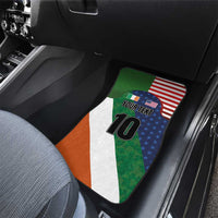 Custom Ireland and United States Car Mats Shamrocks and American Flag Style