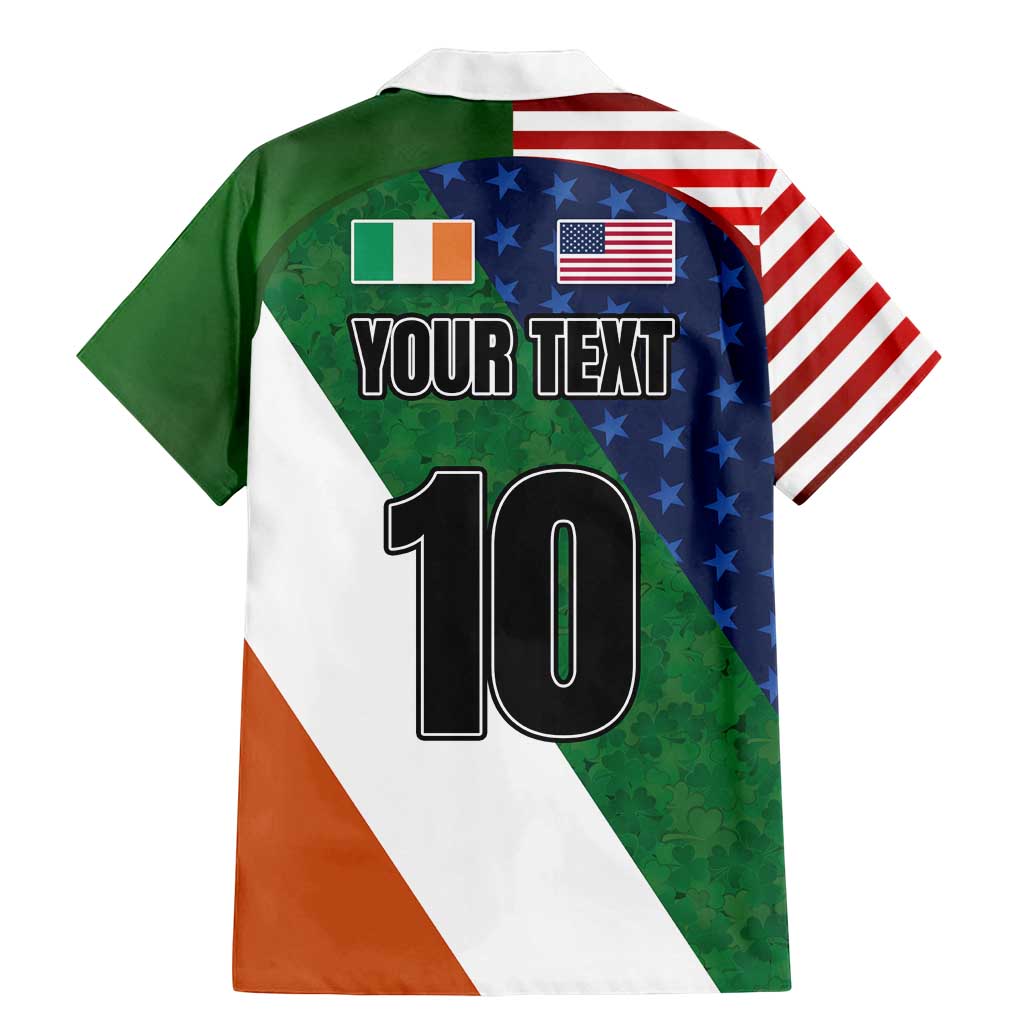 Custom Ireland and United States Family Matching Mermaid Dress and Hawaiian Shirt Shamrocks and American Flag Style
