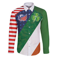 Custom Ireland and United States Family Matching Mermaid Dress and Hawaiian Shirt Shamrocks and American Flag Style