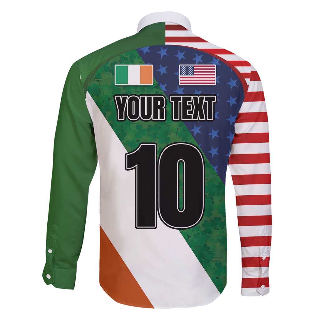 Custom Ireland and United States Family Matching Tank Maxi Dress and Hawaiian Shirt Shamrocks and American Flag Style